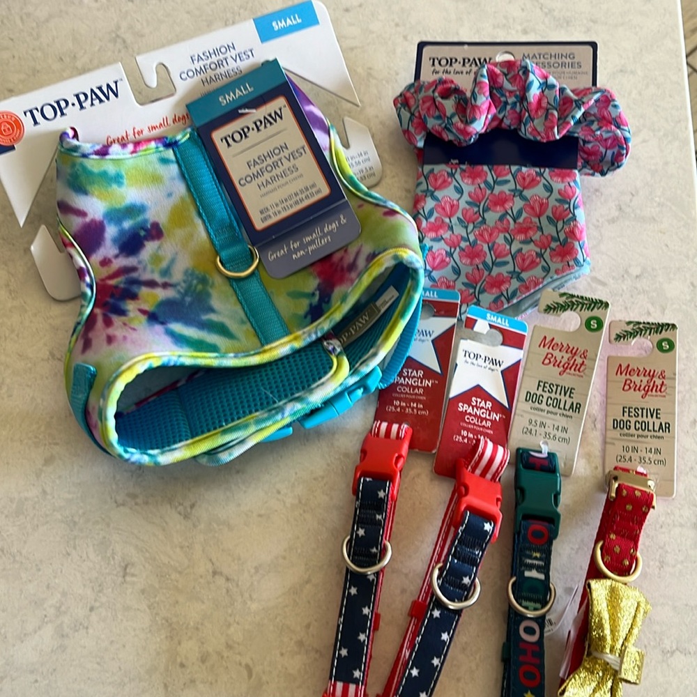 Top Paw collar and harness lot brand new small